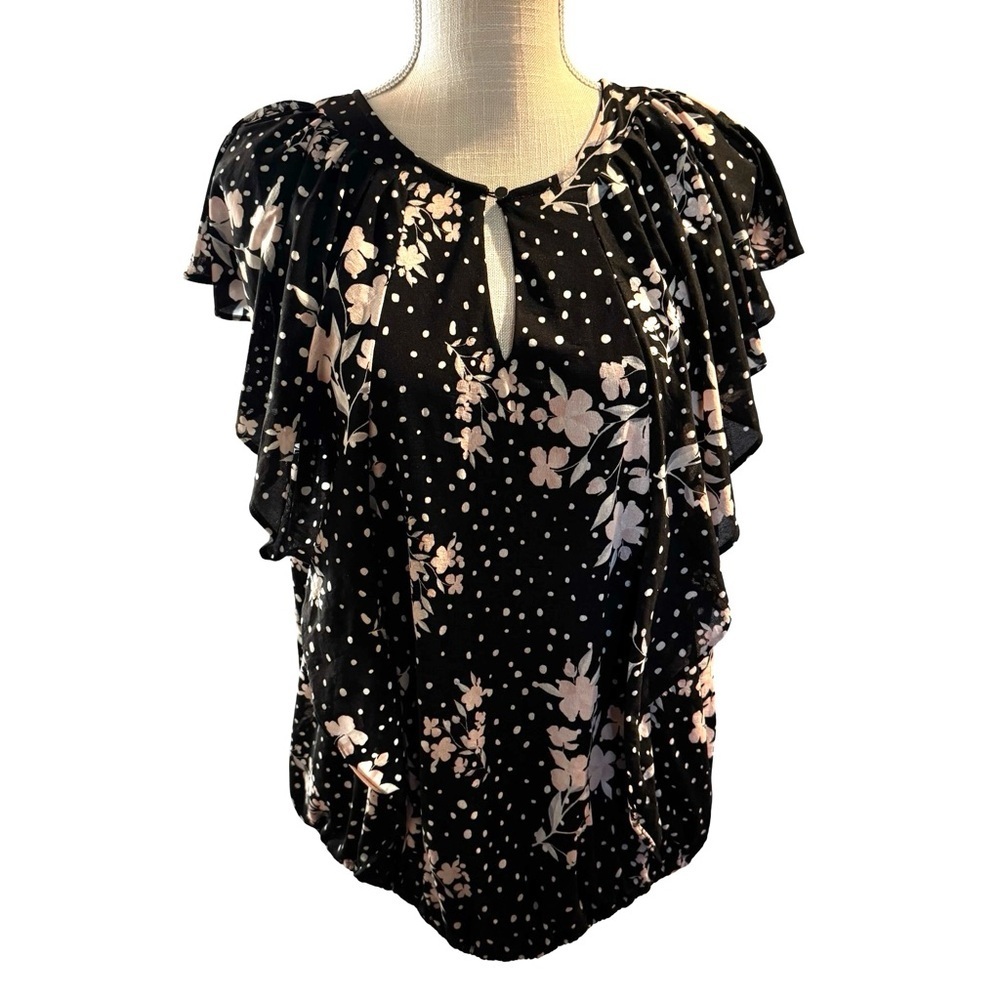 41 Hawthorn Black and Pink Floral Blouse